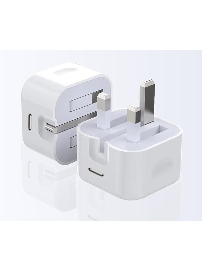 20W PD 2 Pack iPhone Charger Adapter, Fast Charger Plug, Compatible with Smartphones Tablets Laptops iPhone 16 15 14 13 Pro Max Plus iPad Samsung Galaxy S25 S24 S23 Plus Ultra Pixel